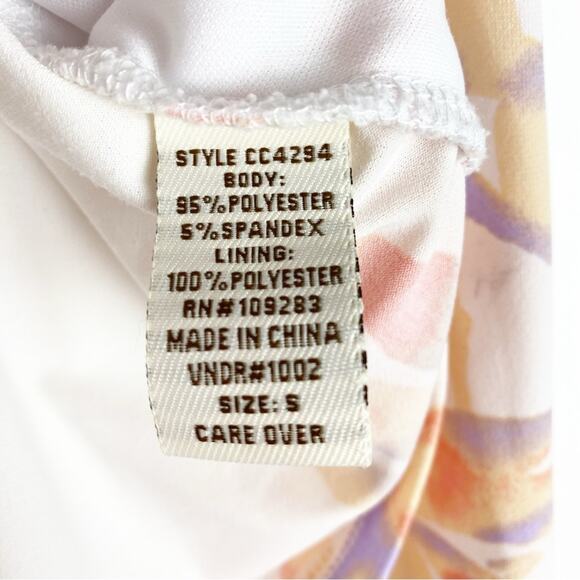 Vintage Havana Tropical Faux Wrap Blouse White Womens Size Small - Picture 7 of 11